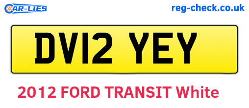 DV12YEY are the vehicle registration plates.