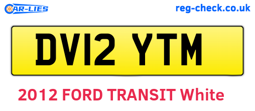 DV12YTM are the vehicle registration plates.