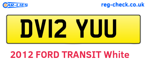 DV12YUU are the vehicle registration plates.