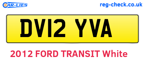 DV12YVA are the vehicle registration plates.
