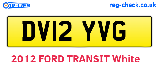 DV12YVG are the vehicle registration plates.