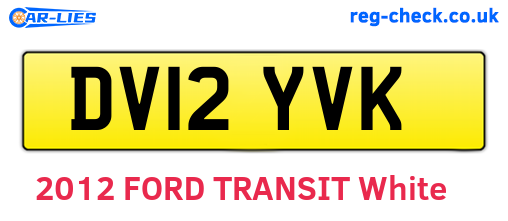 DV12YVK are the vehicle registration plates.