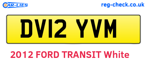 DV12YVM are the vehicle registration plates.