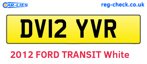 DV12YVR are the vehicle registration plates.