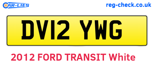 DV12YWG are the vehicle registration plates.