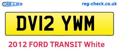 DV12YWM are the vehicle registration plates.