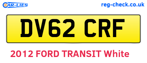 DV62CRF are the vehicle registration plates.