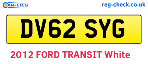 DV62SYG are the vehicle registration plates.