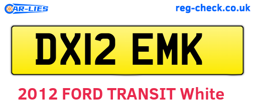 DX12EMK are the vehicle registration plates.