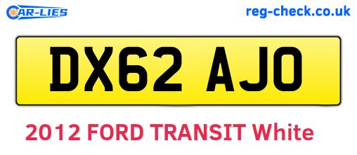 DX62AJO are the vehicle registration plates.
