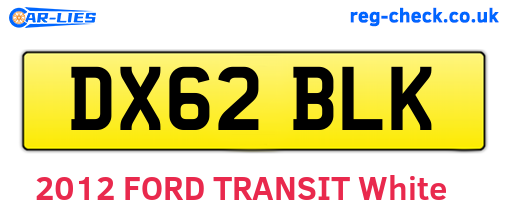 DX62BLK are the vehicle registration plates.