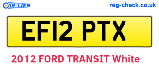 EF12PTX are the vehicle registration plates.
