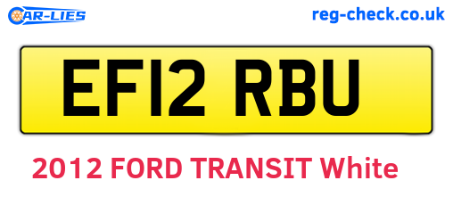 EF12RBU are the vehicle registration plates.