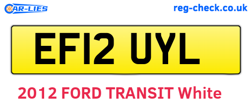 EF12UYL are the vehicle registration plates.