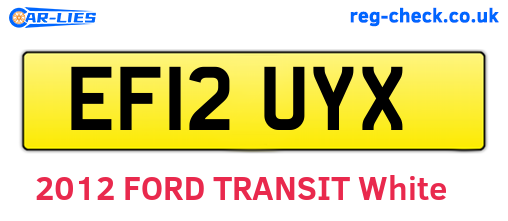 EF12UYX are the vehicle registration plates.