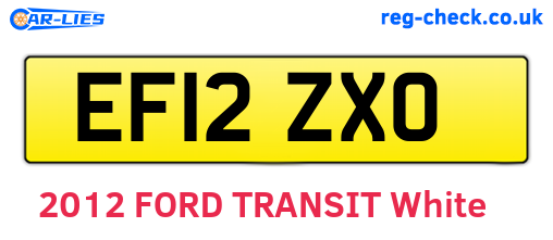 EF12ZXO are the vehicle registration plates.