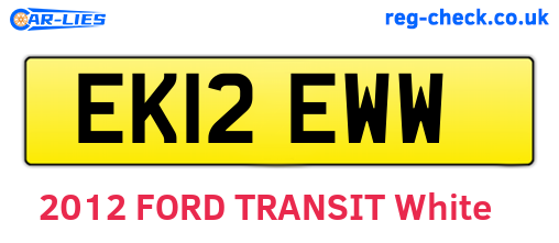 EK12EWW are the vehicle registration plates.