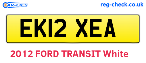 EK12XEA are the vehicle registration plates.