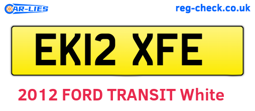 EK12XFE are the vehicle registration plates.