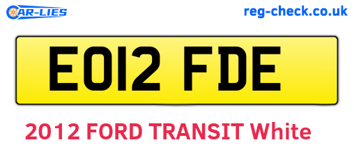 EO12FDE are the vehicle registration plates.