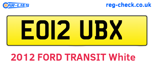 EO12UBX are the vehicle registration plates.