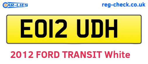 EO12UDH are the vehicle registration plates.