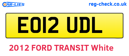 EO12UDL are the vehicle registration plates.