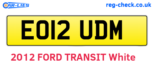 EO12UDM are the vehicle registration plates.