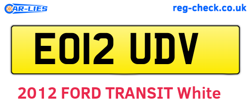 EO12UDV are the vehicle registration plates.