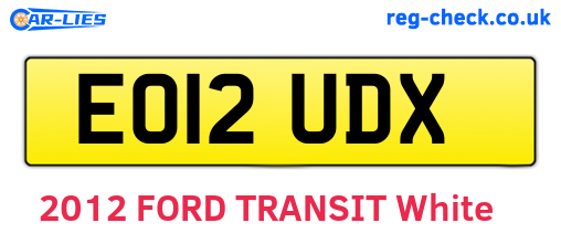 EO12UDX are the vehicle registration plates.