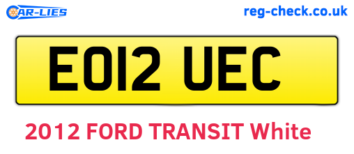 EO12UEC are the vehicle registration plates.