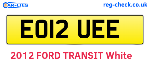 EO12UEE are the vehicle registration plates.