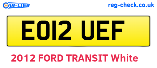 EO12UEF are the vehicle registration plates.