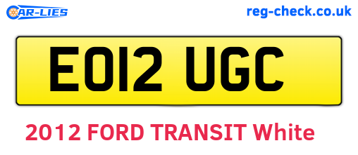 EO12UGC are the vehicle registration plates.