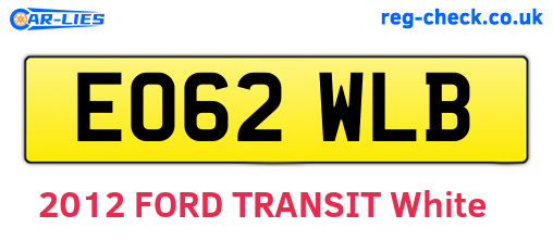 EO62WLB are the vehicle registration plates.