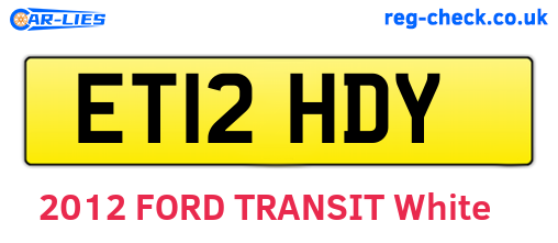 ET12HDY are the vehicle registration plates.