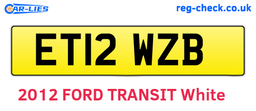 ET12WZB are the vehicle registration plates.