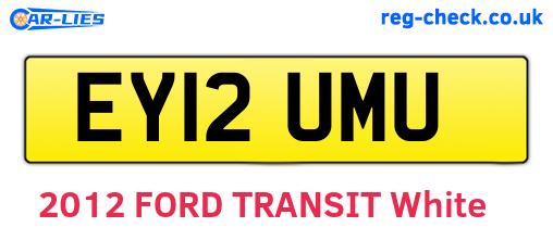 EY12UMU are the vehicle registration plates.