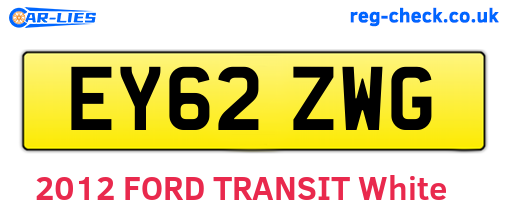 EY62ZWG are the vehicle registration plates.