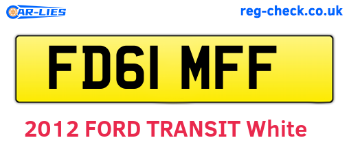FD61MFF are the vehicle registration plates.