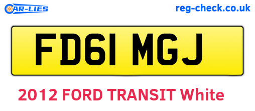 FD61MGJ are the vehicle registration plates.