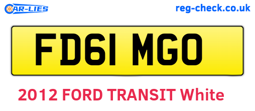 FD61MGO are the vehicle registration plates.