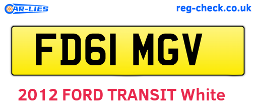 FD61MGV are the vehicle registration plates.