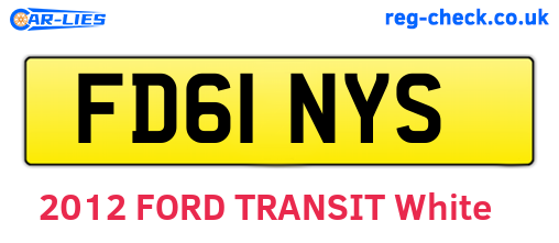 FD61NYS are the vehicle registration plates.