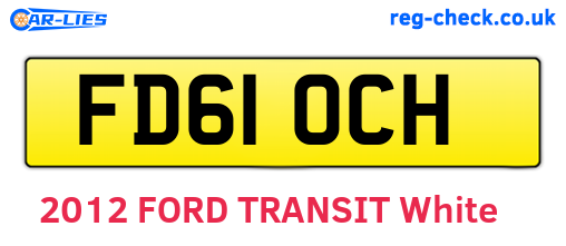 FD61OCH are the vehicle registration plates.