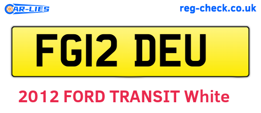 FG12DEU are the vehicle registration plates.