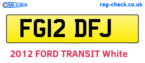 FG12DFJ are the vehicle registration plates.