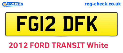 FG12DFK are the vehicle registration plates.