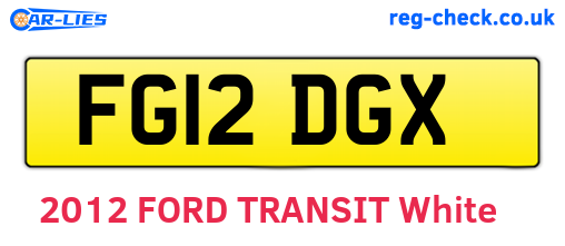 FG12DGX are the vehicle registration plates.