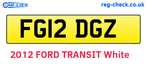 FG12DGZ are the vehicle registration plates.